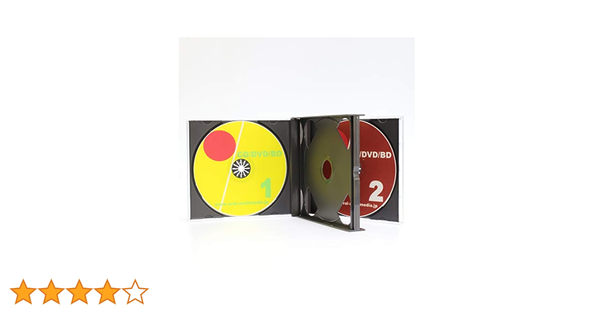 Amazon | CDケース 日本製PS24mm厚2枚収納マルチケースブラック